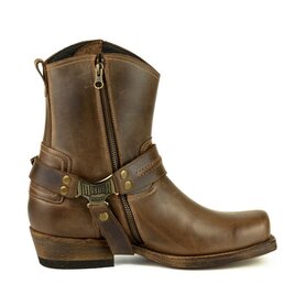 Mayura Boots 05 ARS Bruin/ Biker Western Heren Enkellaars Vierkante Neus Rits Sluiting  Verstelbaar Sierspoor
