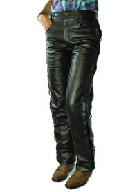 Leren veterbroek Sticks&Stones 501 veter - G4 zwart