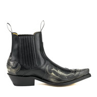 Mayura-Boots-Thor-1931-Zwart--Spitse-Western-Heren-Enkellaars-Schuine-Hak-Elastiek-Sluiting-Vintage-Look