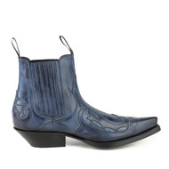 Mayura-Boots-Austin-1931-Blauw--Spitse-Western-Heren-Enkellaars-Schuine-Hak-Elastiek-Sluiting-Vintage-Look