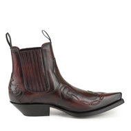 Mayura-Boots-Austin-1931-Bordeaux--Spitse-Western-Heren-Enkellaars-Schuine-Hak-Elastiek-Sluiting-Vintage-Look