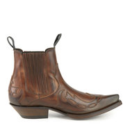 Mayura-Boots-Austin-1931-Kastanje-Bruin--Spitse-Western-Heren-Enkellaars-Schuine-Hak-Elastiek-Sluiting-Vintage-Look