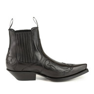 Mayura-Boots-Austin-1931-Zwart--Spitse-Western-Heren-Enkellaars-Schuine-Hak-Elastiek-Sluiting-Vintage-Look