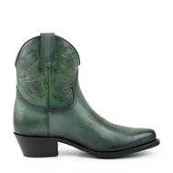 Mayura-Boots-2374-Vintage-Groen--Dames-Cowboy-fashion-Enkellaars-Spitse-Neus-Western-Hak-Echt-Leer