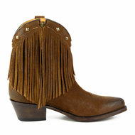 Mayura-Boots-2374-F-Tabaco--Dames-Cowboy-fashion-Enkellaars-Spitse-Neus-Western-Hak-Franjes-Echt-Leer