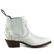 Mayura-Boots-2487-Wit--Dames-Cowboy-Western-Fashion-Enklelaars-Spitse-Neus-Schuine-Hak-Elastiek-Sluiting-Echt-Leer
