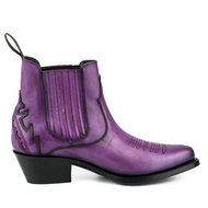 Mayura-Boots-Marilyn-2487-Paars--Dames-Cowboy-Western-Fashion-Enklelaars-Spitse-Neus-Schuine-Hak-Elastiek-Sluiting-Echt-Leer