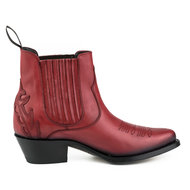 Mayura-Boots-Marilyn-2487-Rood--Dames-Cowboy-Western-Fashion-Enklelaars-Spitse-Neus-Schuine-Hak-Elastiek-Sluiting-Echt-Leer