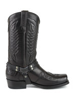 Mayura-Boots-Indian-2471-Zwart--Cowboy-Biker-Laarzen-Heren-Vierkante-Neus-Platte-Hak-Afneembaar-Spoor-Echt-Leer