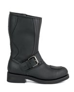 Mayura-Boots-1594-Zwart--Biker-Motorlaarzen-Dames-Heren-Ronde-Stalen-Neus-Anti-Slip-Zool-Echt-leer