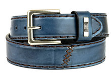 Mayura-Riem-925-Jeans-Blauw-Cowboy-Western-4-cm-Brede-Jeans-Riem-Verwisselbare-Gesp-Glad-leder