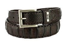 Mayura-Riem-214-Kastanje-Bruin-Krokodil-Python-4cm-Breed-Verwisselbare-Gesp