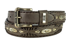 Mayura-Riem-338-Kastanje-Cowboy-Western-Concho-Vlechtwerk-4cm-Breed-Verwisselbare-Gesp