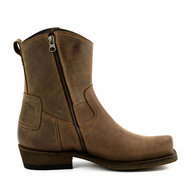 Mayura-Boots-05-Bruin--Biker-Western-Heren-Enkellaars-Vierkante-Neus-Rits-Sluiting