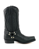 Mayura-Boots-07-Zwart--Motor-Biker-Western-Dames-Heren-Spitse-Laarzen-Vlechtwerk-Vast-Spoor-Gewaxt-Leer