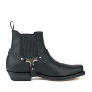 Mayura-Boots-24-Zwart--Cowboy-Western-Enkellaars-Heren-Vierkante-Neus-Sierspoor-Elastiek-Sluiting